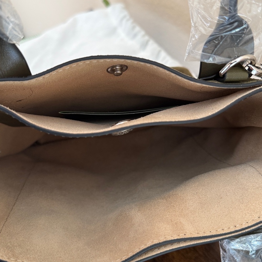 Longchamp Khaki Green Cabas Small Velvet Top Handle Bag - Picture 13 of 13